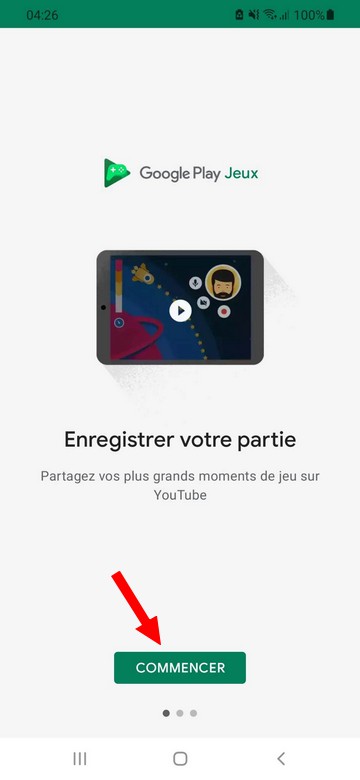 اضغط على زر البداية