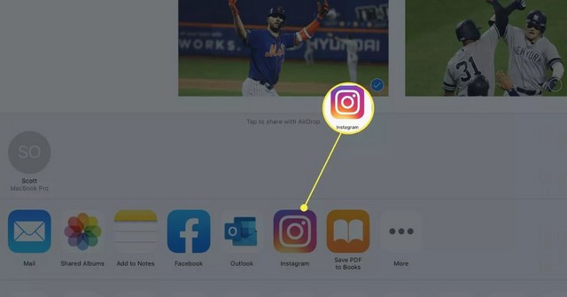 اضغط على Instagram