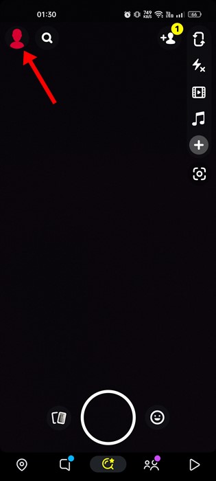 اضغط على أيقونة Bitmoji