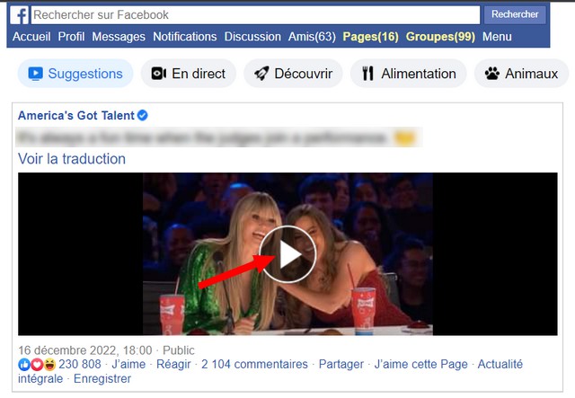 اضغط على زر التشغيل والفيديو