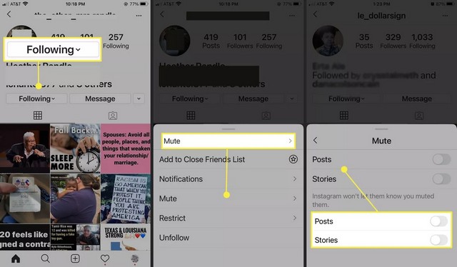إعادة تنشيط منشورات أو قصص المستخدم