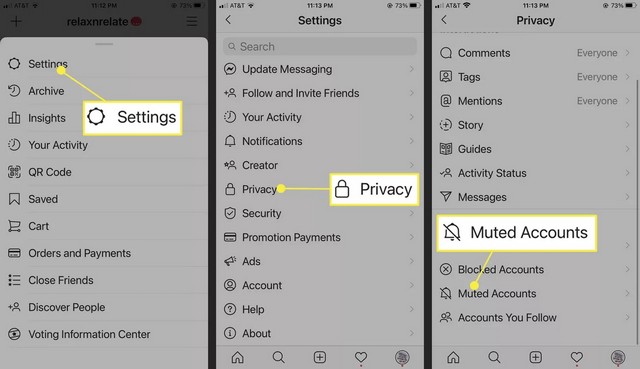حدد الحسابات المخفية