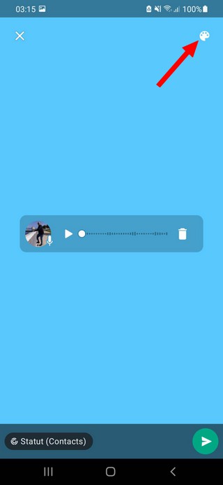 ضع ملاحظة صوتية في حالة الواتس اب