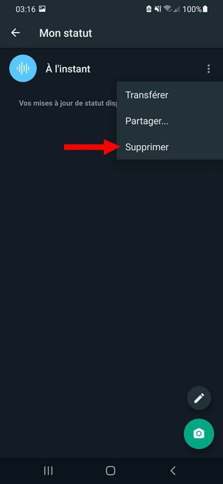 كيفية حذف Whatsapp Voice Status