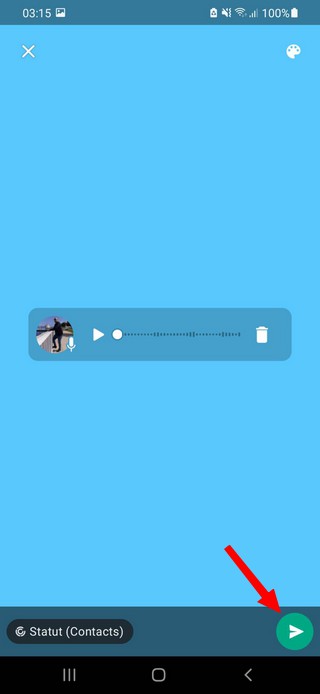 ضع ملاحظة صوتية في الحالة على WhatsApp