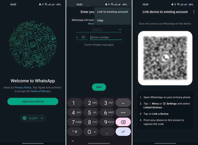 استخدم نفس حساب WhatsApp