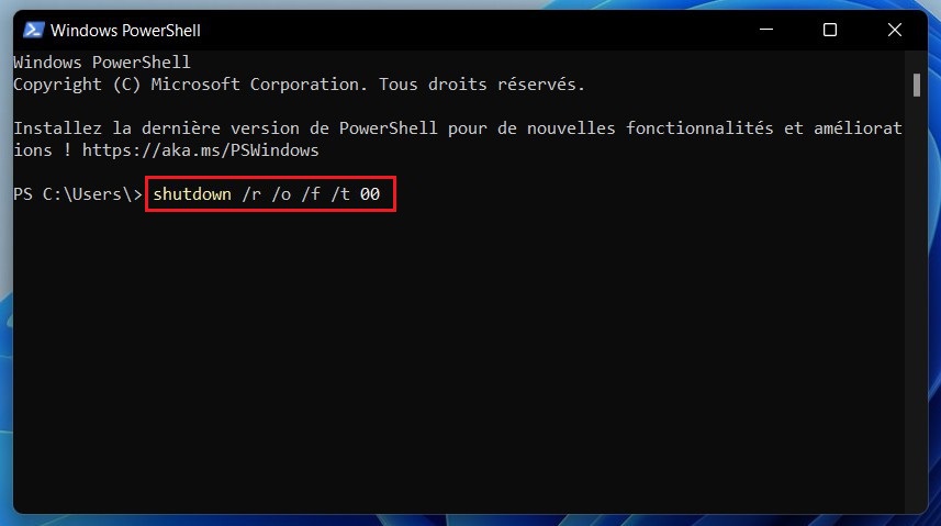 قم بالوصول إلى BIOS في Windows 11 باستخدام PowerShell