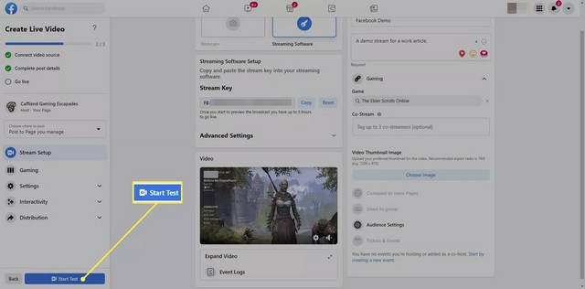 دفق ألعاب Facebook