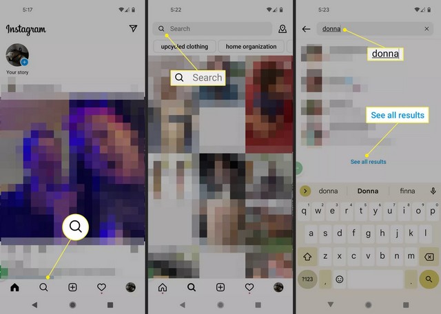 ابحث عن أشخاص على Instagram