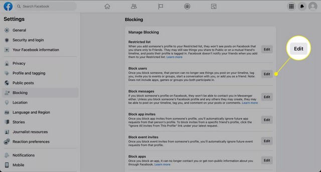 قائمة حظر المستخدمين