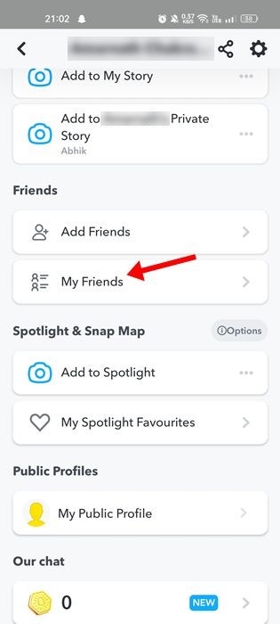 اضغط على أصدقائي