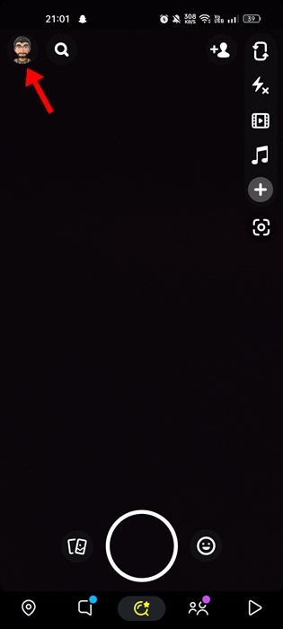 انقر على صورة ملفك الشخصي