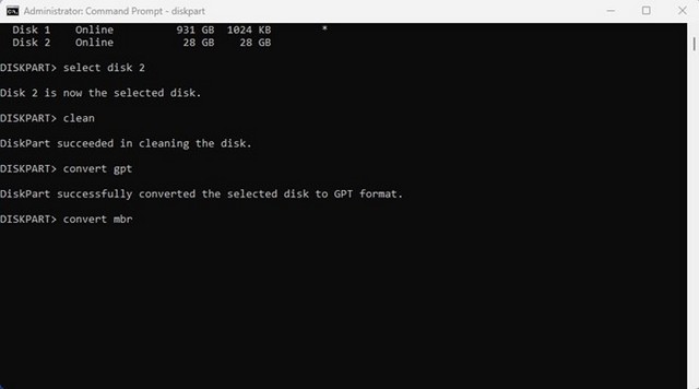 تحويل MBR إلى GPT في Windows 11