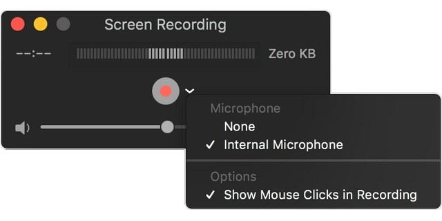 لقطة شاشة باستخدام QuickTime على نظام Mac