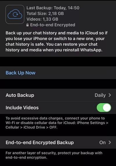 النسخ الاحتياطي لمحادثات WhatsApp