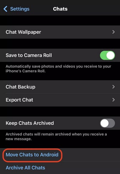 نقل WhatsApp من iPhone إلى Android