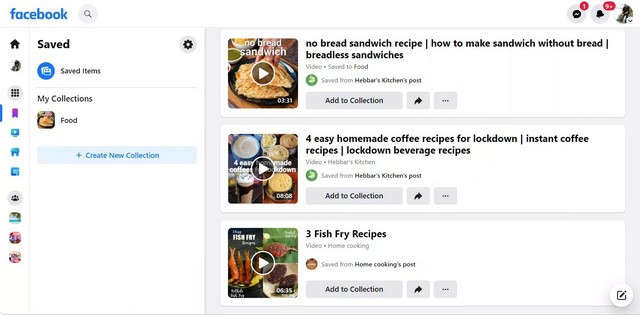 كيف أرى ما قمت بحفظه على Facebook