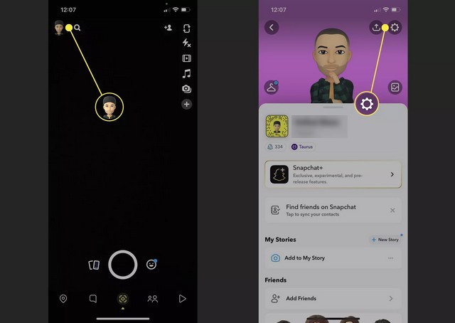 إعدادات Snapchat