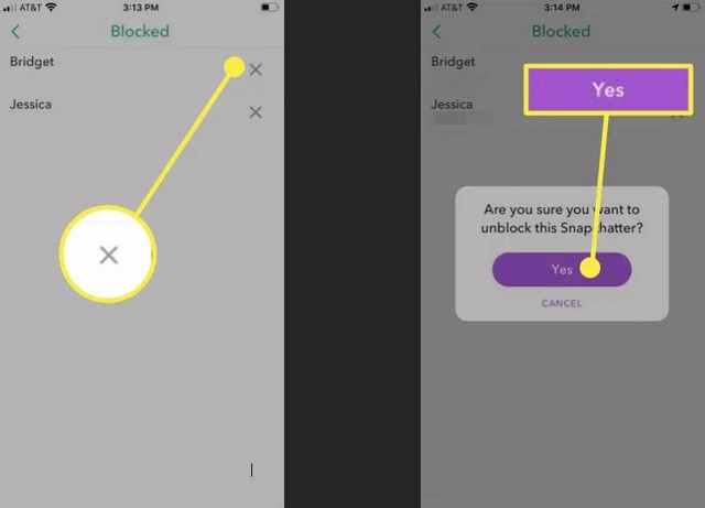 قم بإلغاء حظر أي شخص على Snapchat