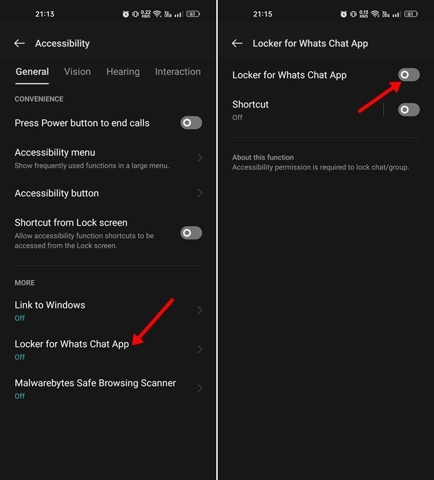 تفعيل Locker لتطبيق Whats Chat