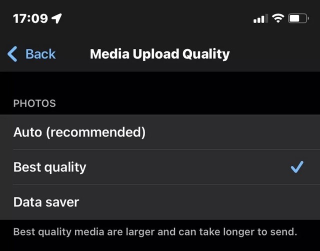 اضبط جودة تنزيل الصور على WhatsApp
