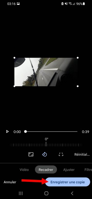 قم بتدوير الفيديو على Android