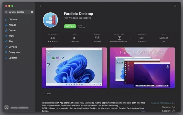 تثبيت Parallels Desktop