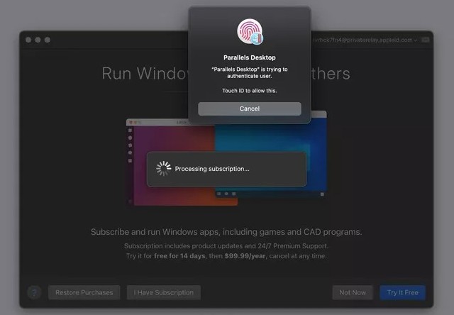 استخدم Touch ID أو PIN