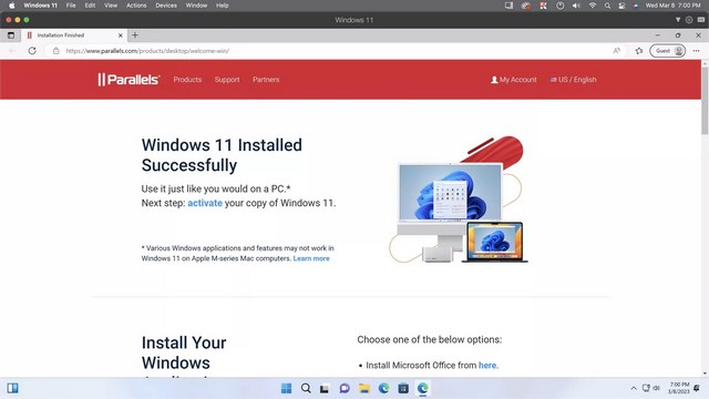 اكتمل تثبيت Windows