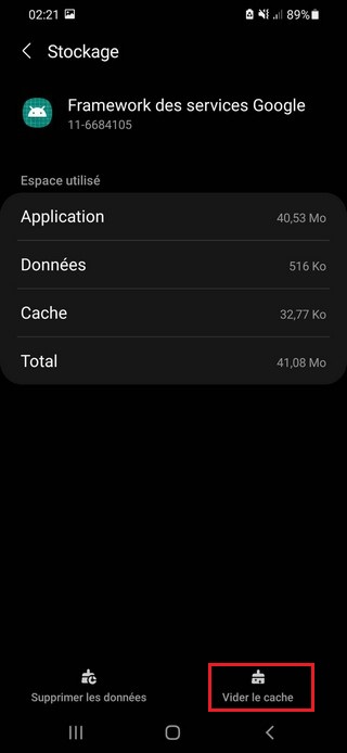امسح ذاكرة التخزين المؤقت لإطار خدمات Google