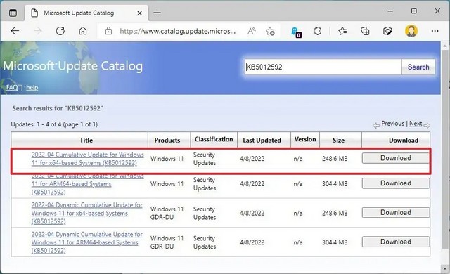 كتالوج Microsoft Update