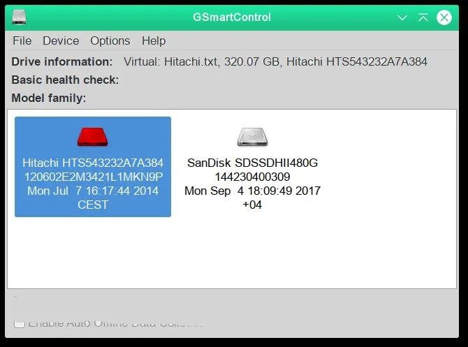 GSmartControl · Hard disk drive and SSD health inspection tool